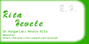 rita hevele business card